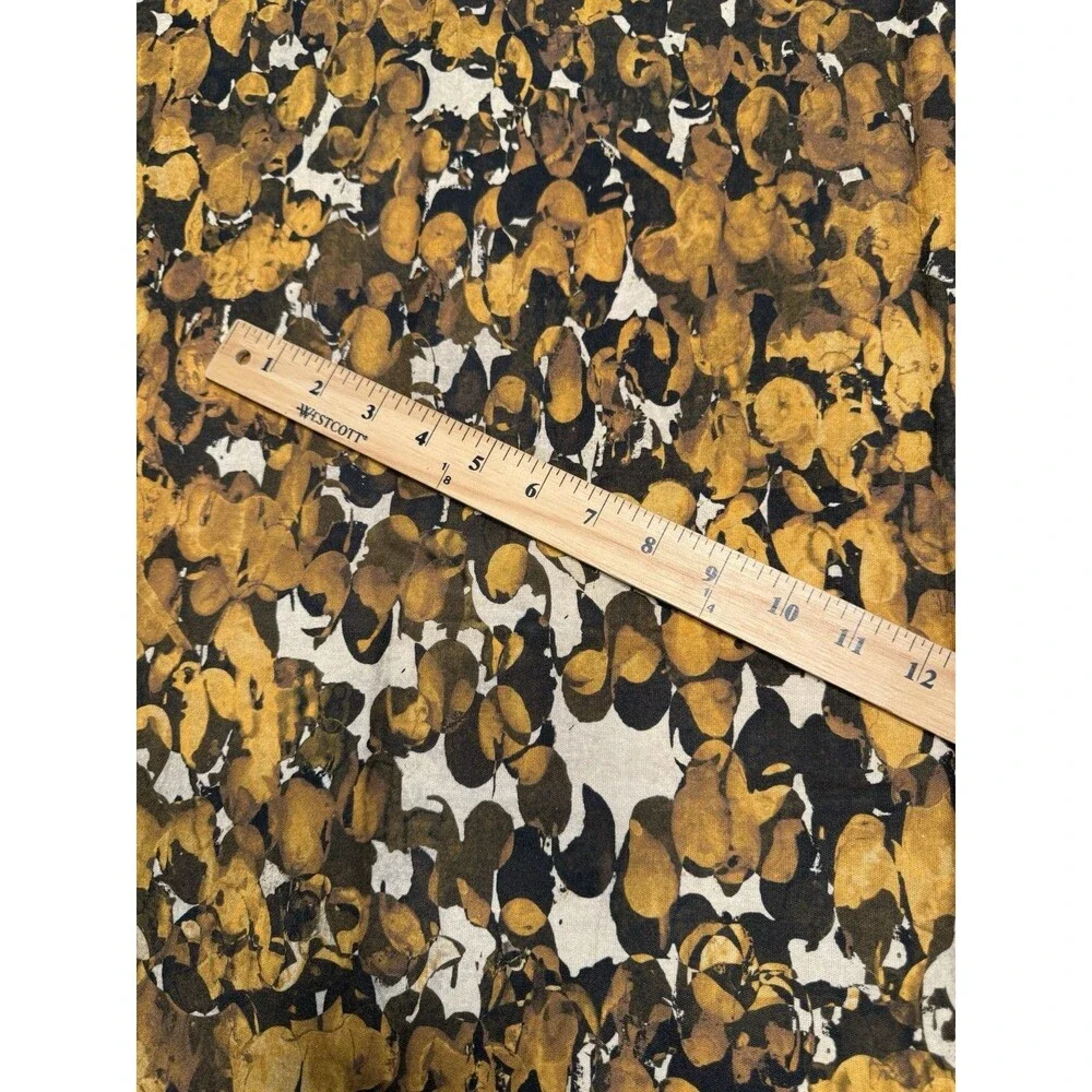 NWT Crate & Barrel 60x90” Tablecloth Yellow Gold Abstract Made Italy Cotton